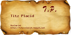 Titz Placid névjegykártya